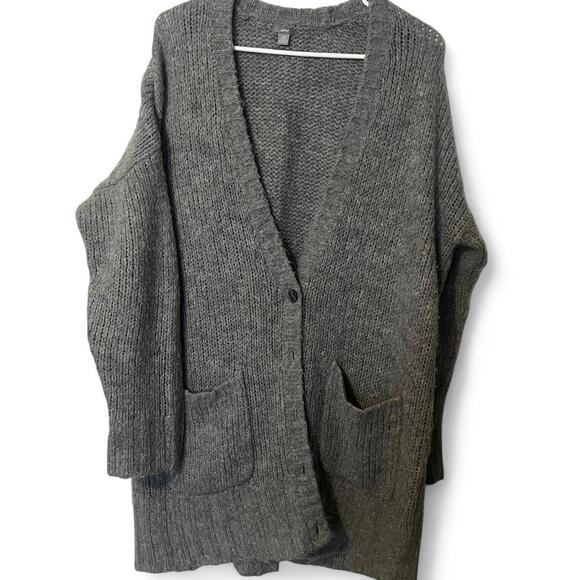 Aerie Women's Gray Knit Button-Up Cardigan Sweater XL - Picture 1 of 4
